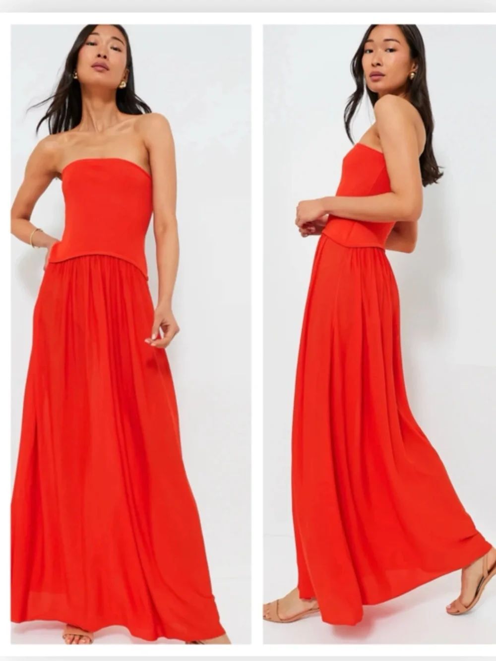 Solid & Striped Strapless Soglio Dress Lava $298